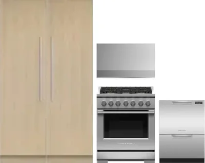 5 Piece Package Includes Refrigerator, Freezer, Range, Hood And Dishwasher